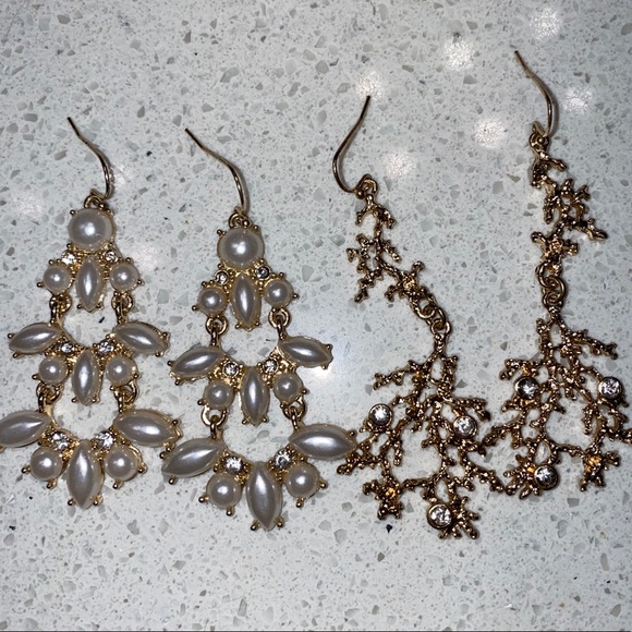 Dillard’s Jewelry - Coral & Faux Pearl Statement Earrings